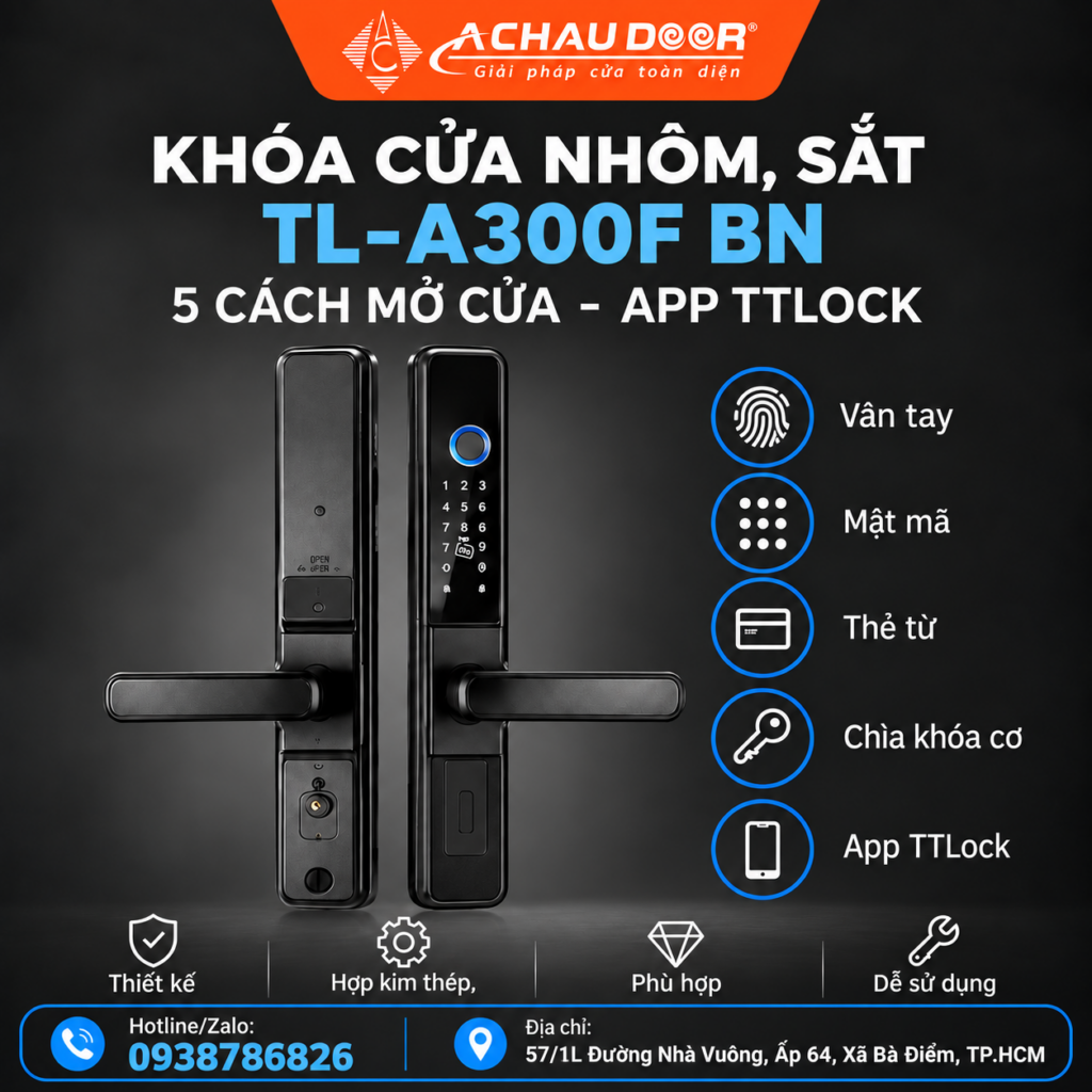 Khóa cửa nhôm sắt TL-A300F BN 1 TL-300F BN