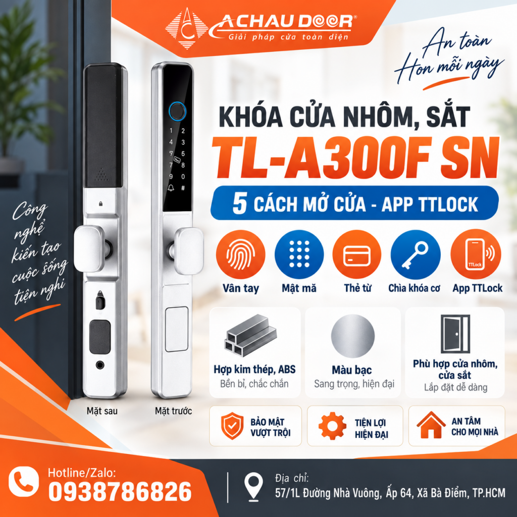 Khóa cửa nhôm sắt TL-A300F SN 1 TL-300F SN