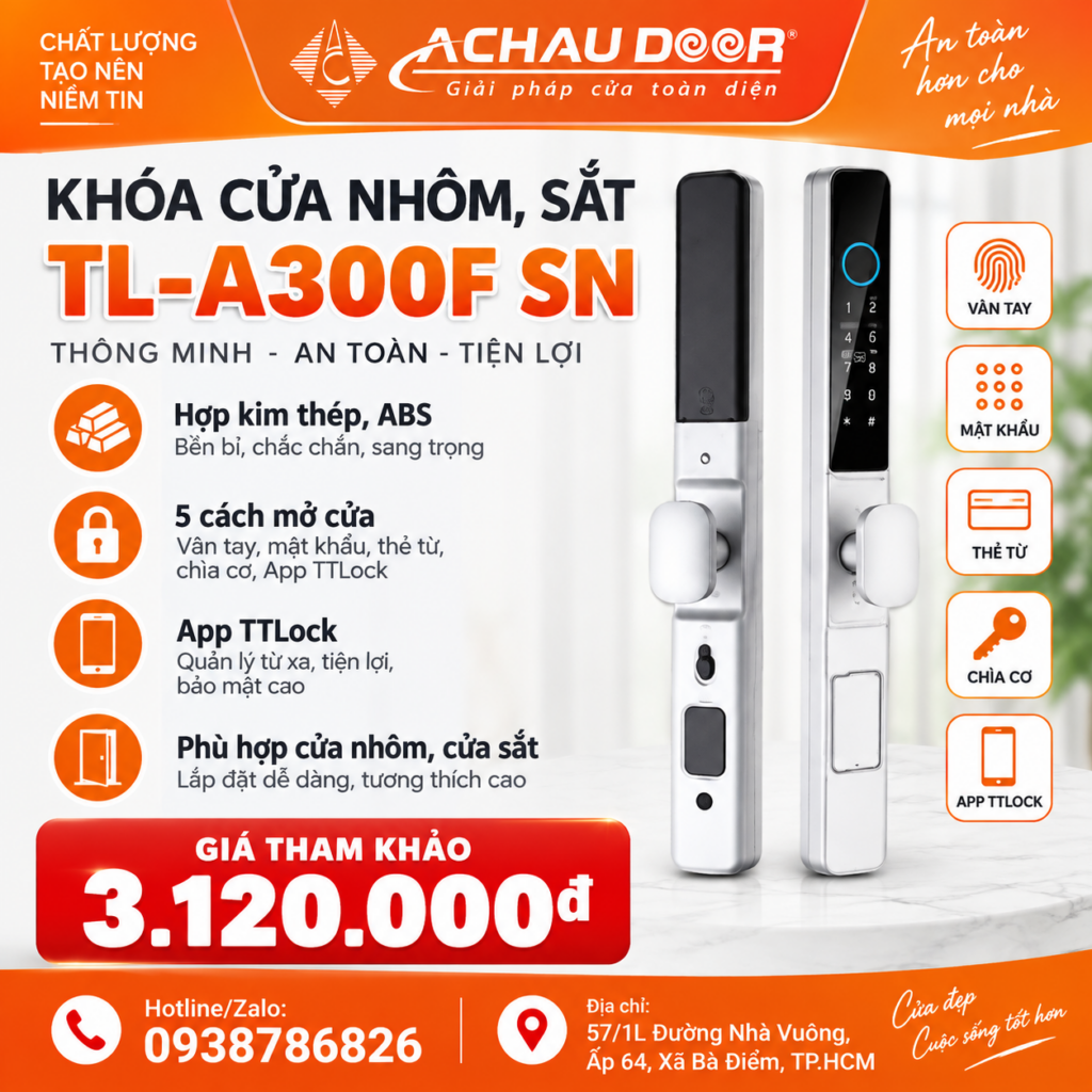 Khóa cửa nhôm sắt TL-A300F SN 3 TL 300F SN 3
