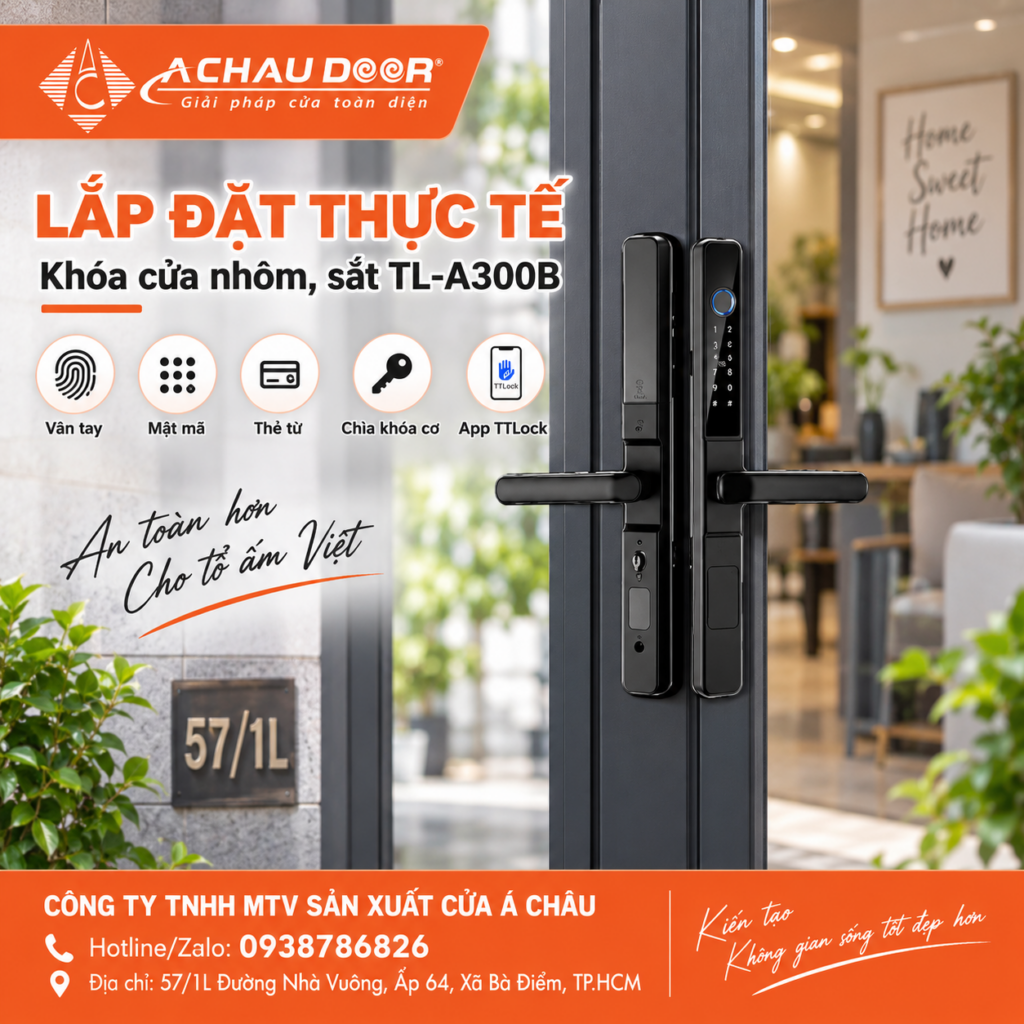 Khóa cửa nhôm sắt TL-A300B 2 TL A300B Den 1