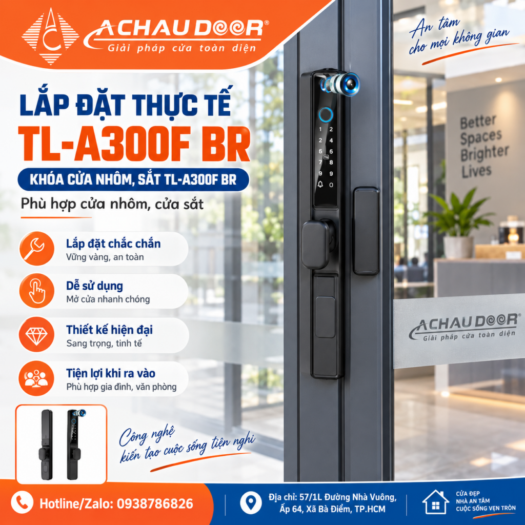 Khóa cửa nhôm sắt TL-A300F BR 2 TL-A300F BR