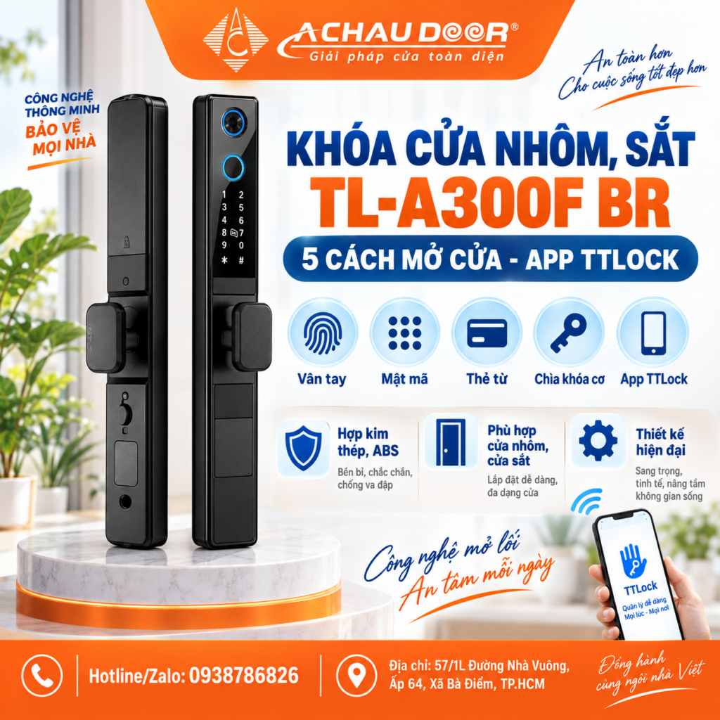 Khóa cửa nhôm sắt TL-A300F BR 1 TL-A300F BR