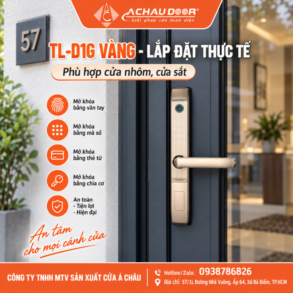 Khóa cửa nhôm sắt TL-D1G 2 TL-D1G