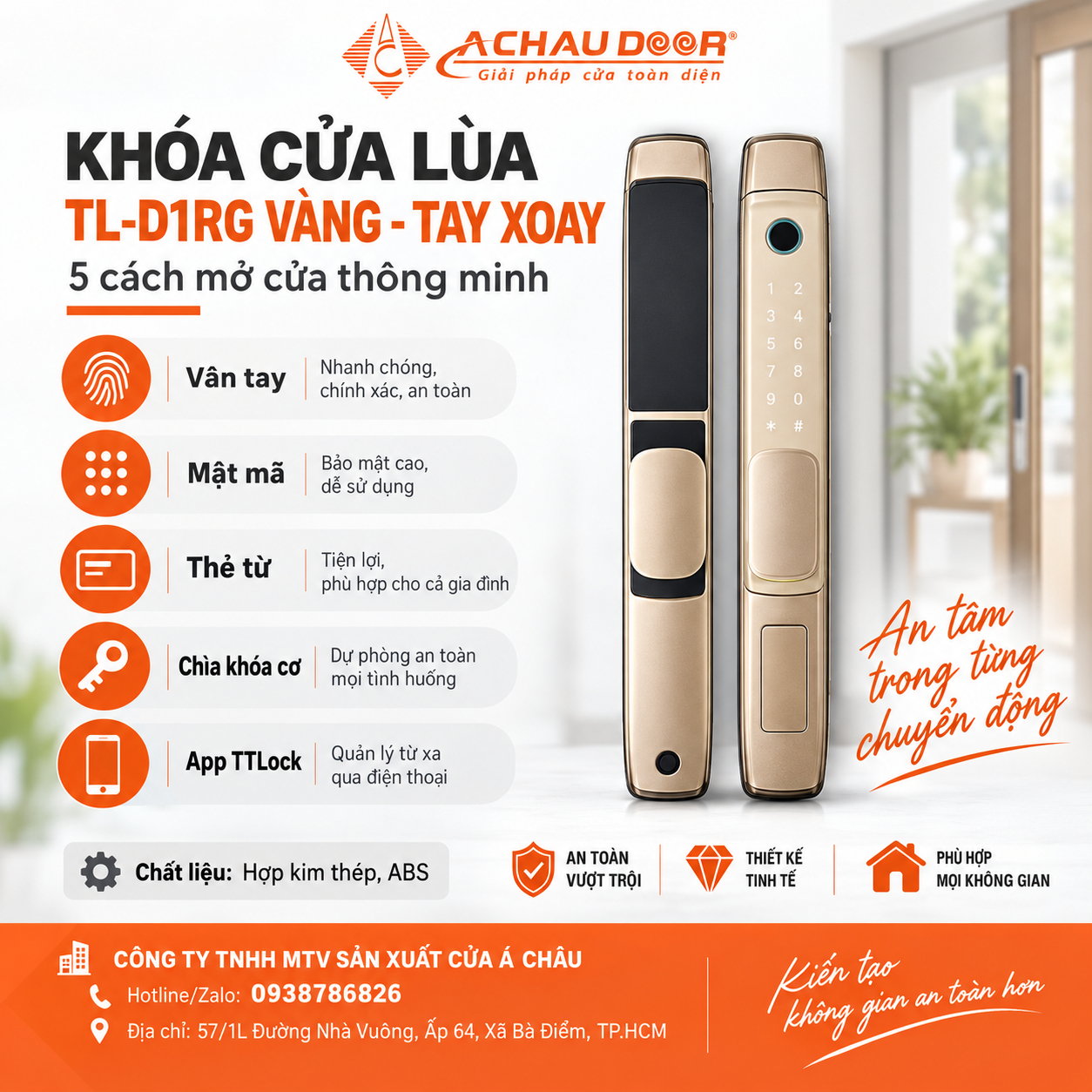 Khóa cửa lùa TL-D1RG 1 TL-D1RS