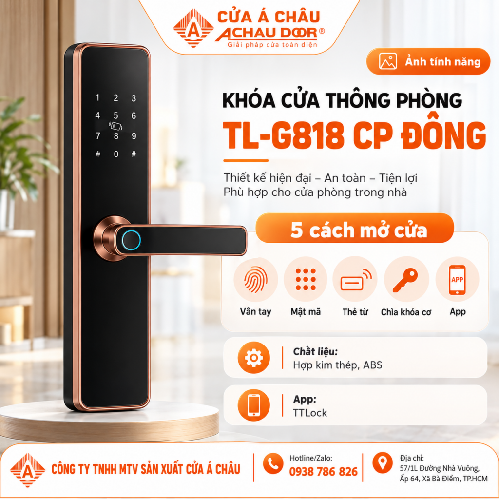 Khóa cửa thông phòng TL-G818CP 1 TL-G818 CP