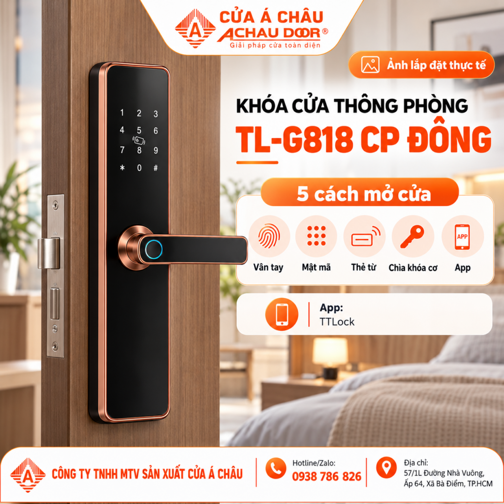 Khóa cửa thông phòng TL-G818CP 2 TL-G818 CP