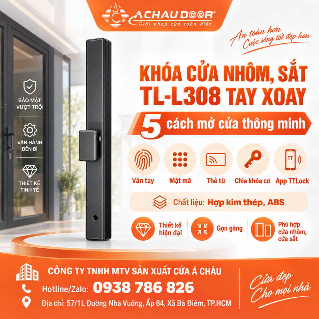 Khóa cửa nhôm TL-L308 tay xoay 1 TL-L308 tay xoay