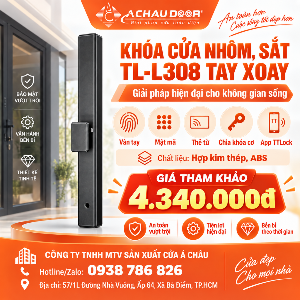 Khóa cửa nhôm TL-L308 tay xoay 3 TL-L308 tay xoay