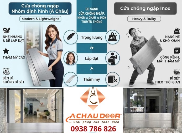 So Sánh Cửa Chống Ngập NHÔM và INOX: Loại Nào Bền Và Tối Ưu Nhất? 4 So sánh chi tiết cửa chống ngập Nhôm và Inox